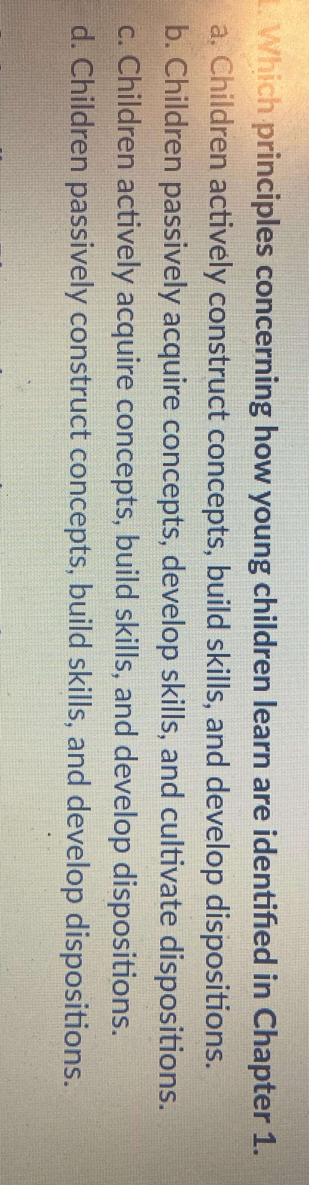 Which principles concerning how young children