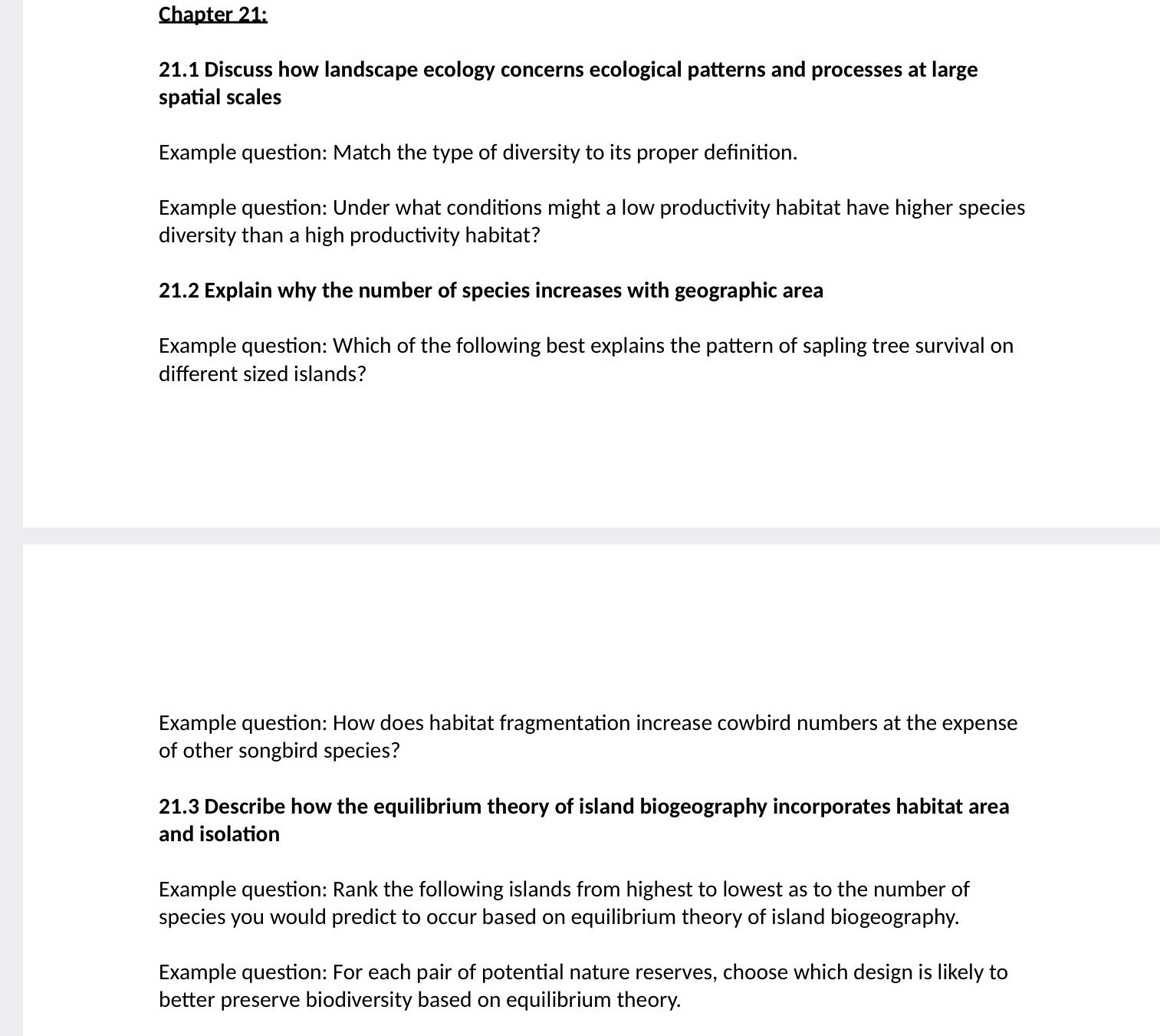 Please answer all Chapter 21: 21.1 Discuss how