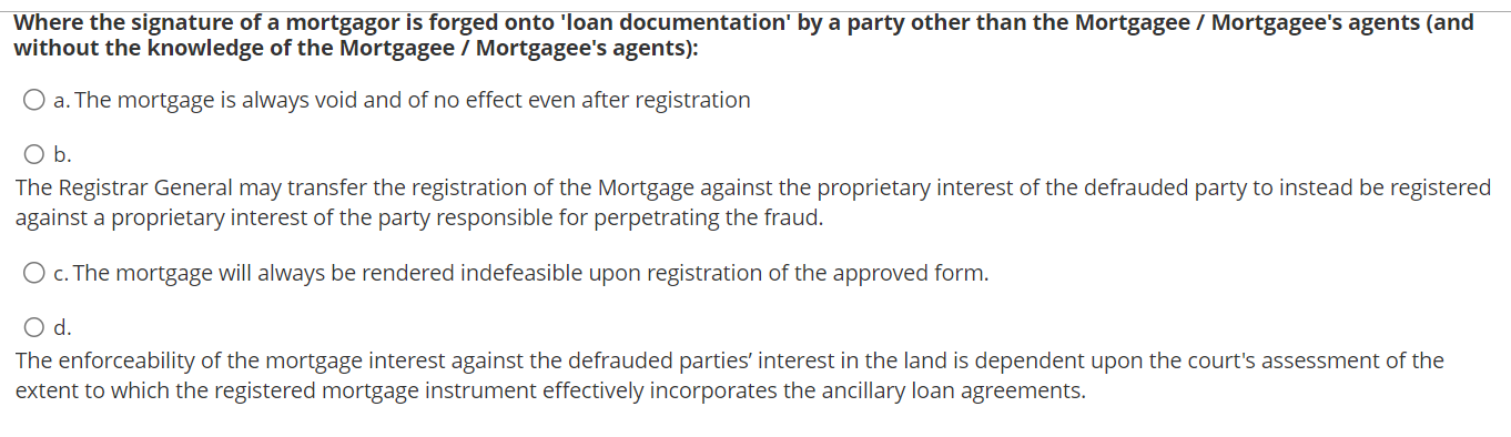 Where the signature of a mortgagor is forged onto