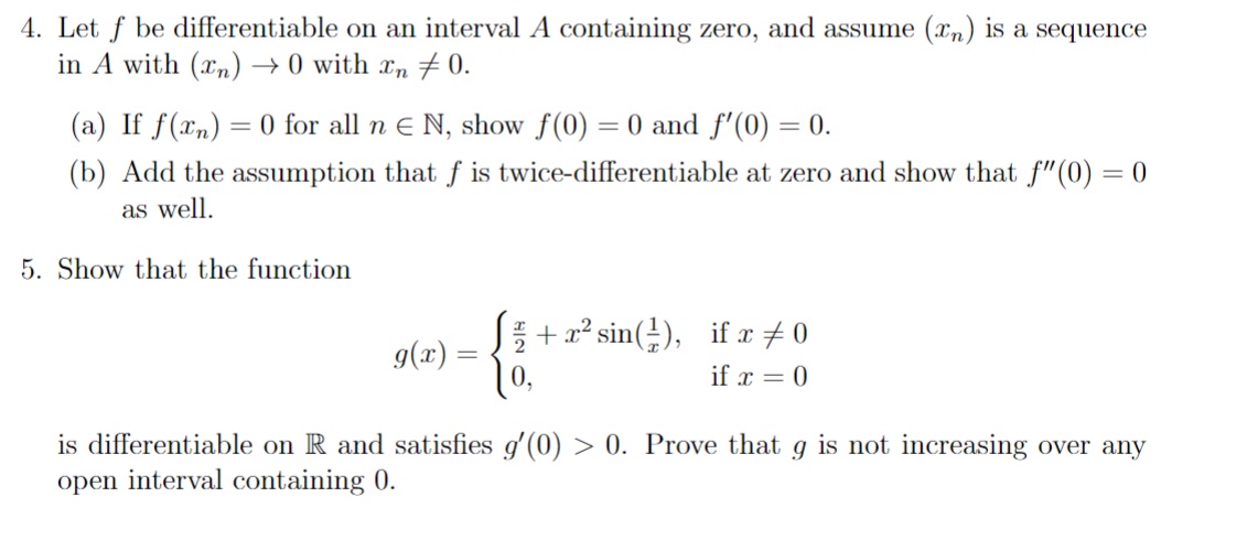 Let f be differentiable on an interval A
