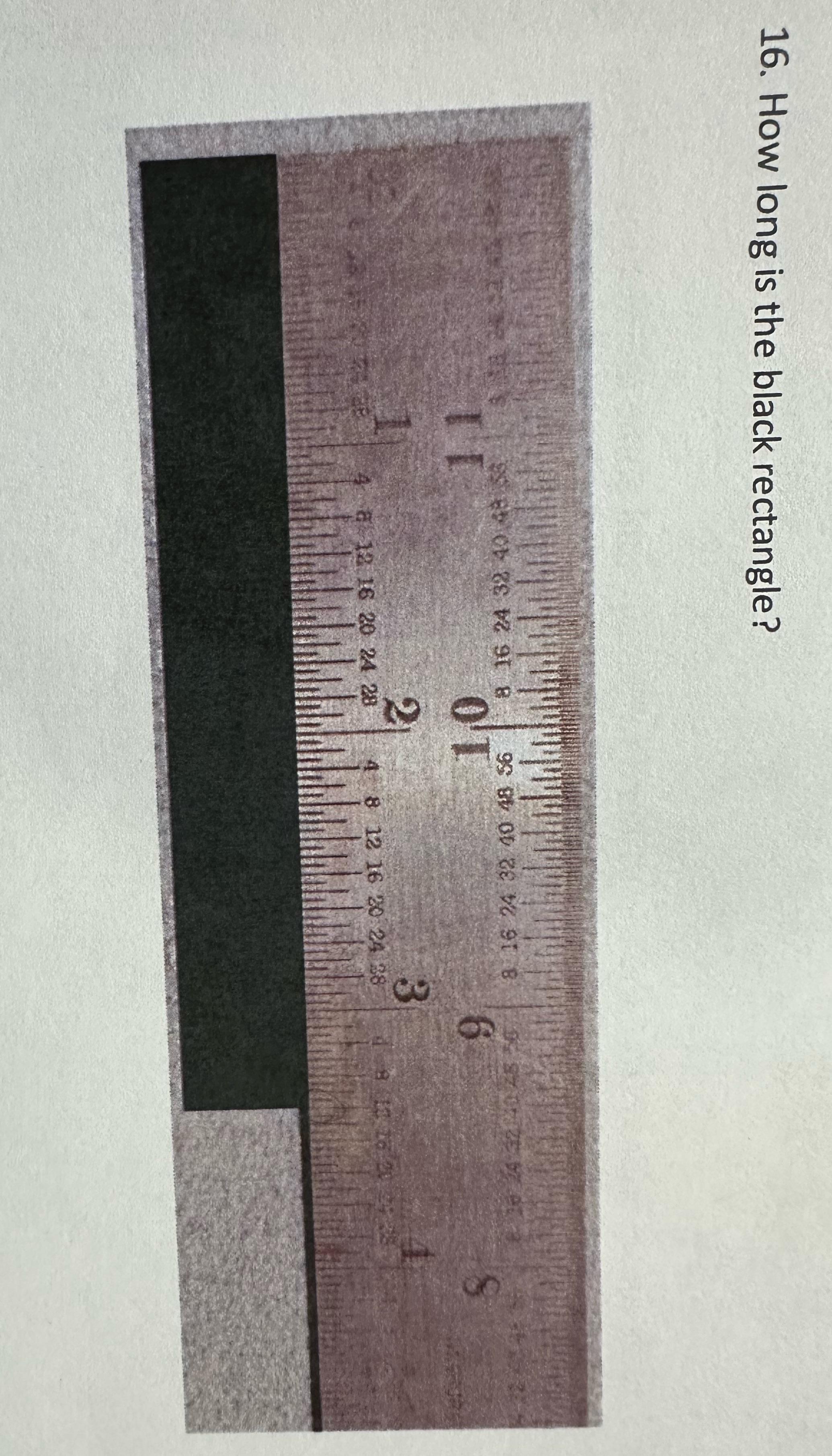 How long is the black rectangle \f