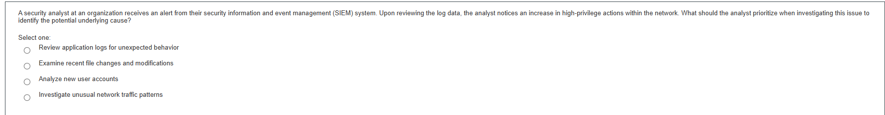 frf A security analyst at an organization
