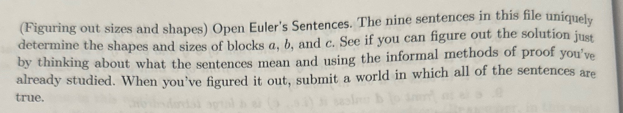 (Figuring out sizes and shapes) Open Euler's