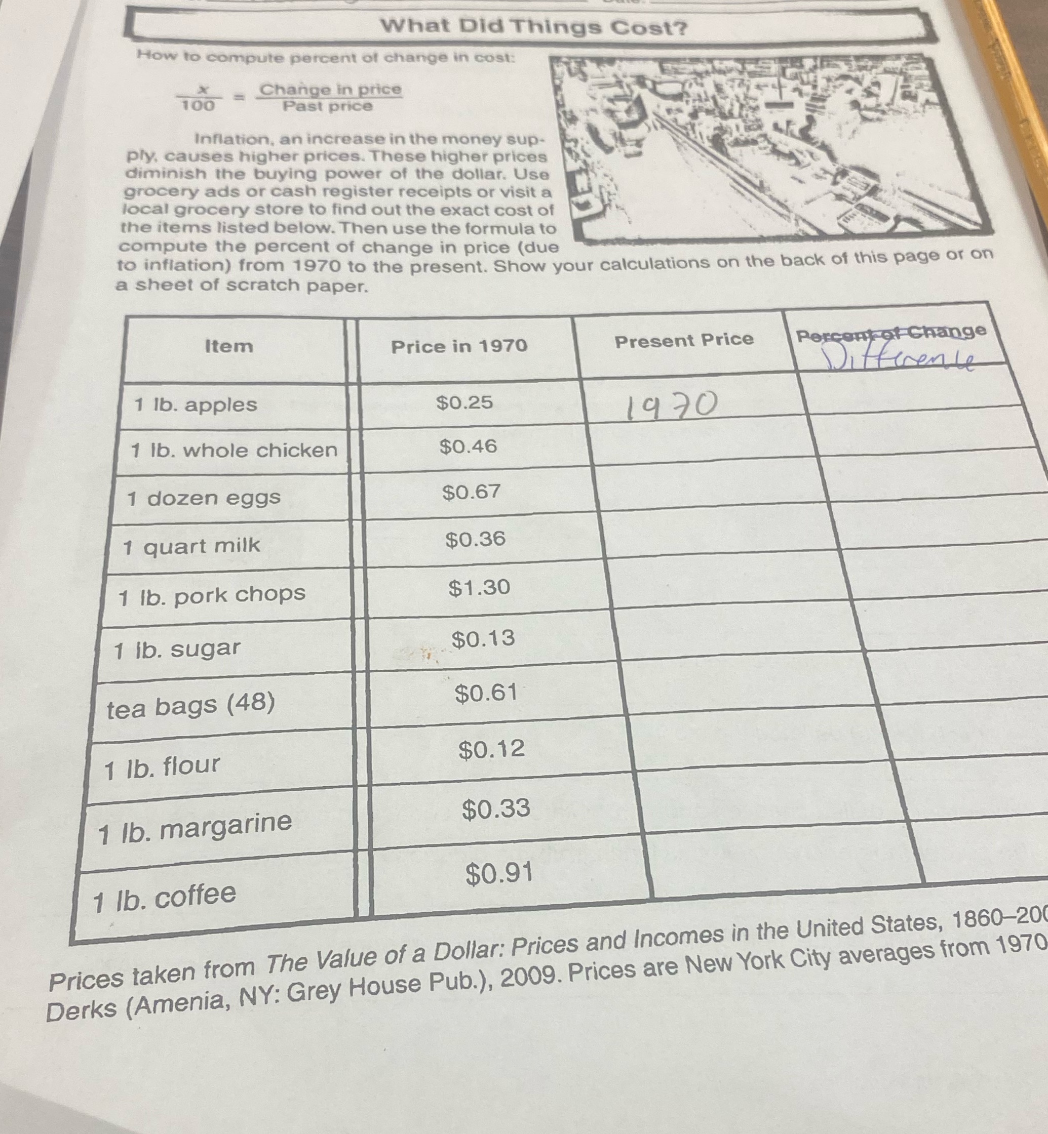 Tar What Did Things Cost? How to compute percent