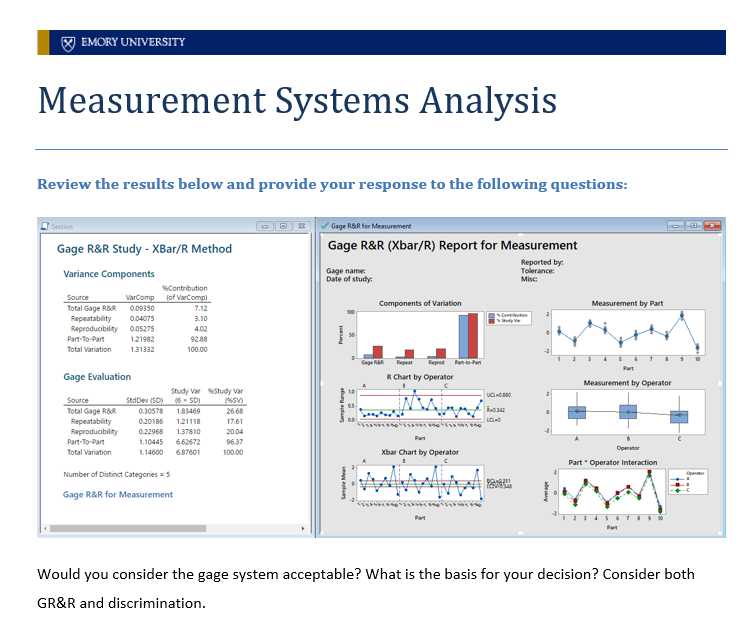 PROJECT Interpret MSA Study 1. Interpret results