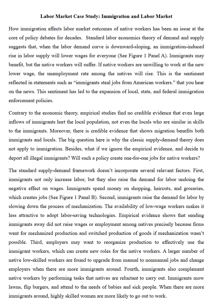 Labor Market Case Study: Immigration and Labor