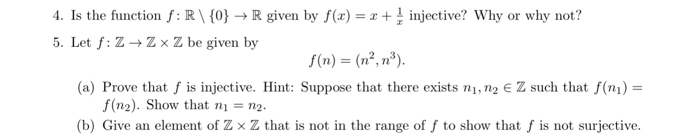 4. Is the function f: R \\ {0} - R given by f(x)