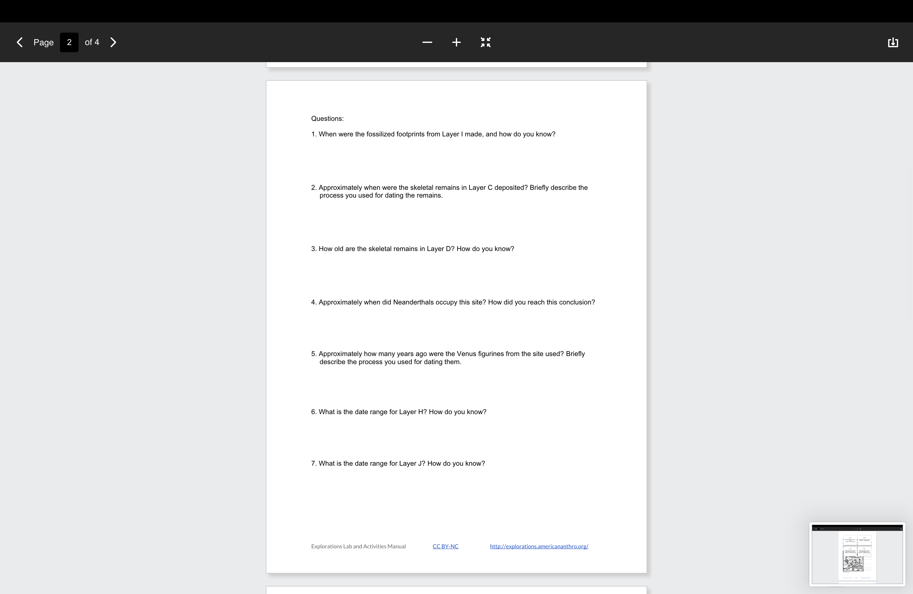Page 1 Layer D Layer E Radiocarbon dating human