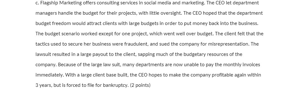 c. Flagship Marketing offers consulting services