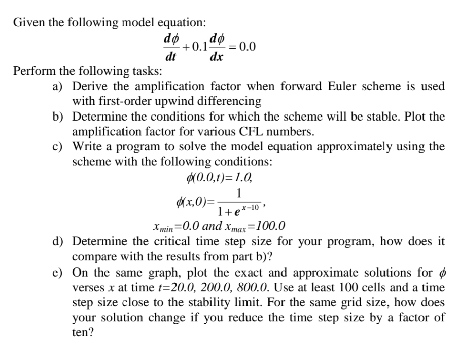 Given the following model equation: d+0.ld:0.0 dt