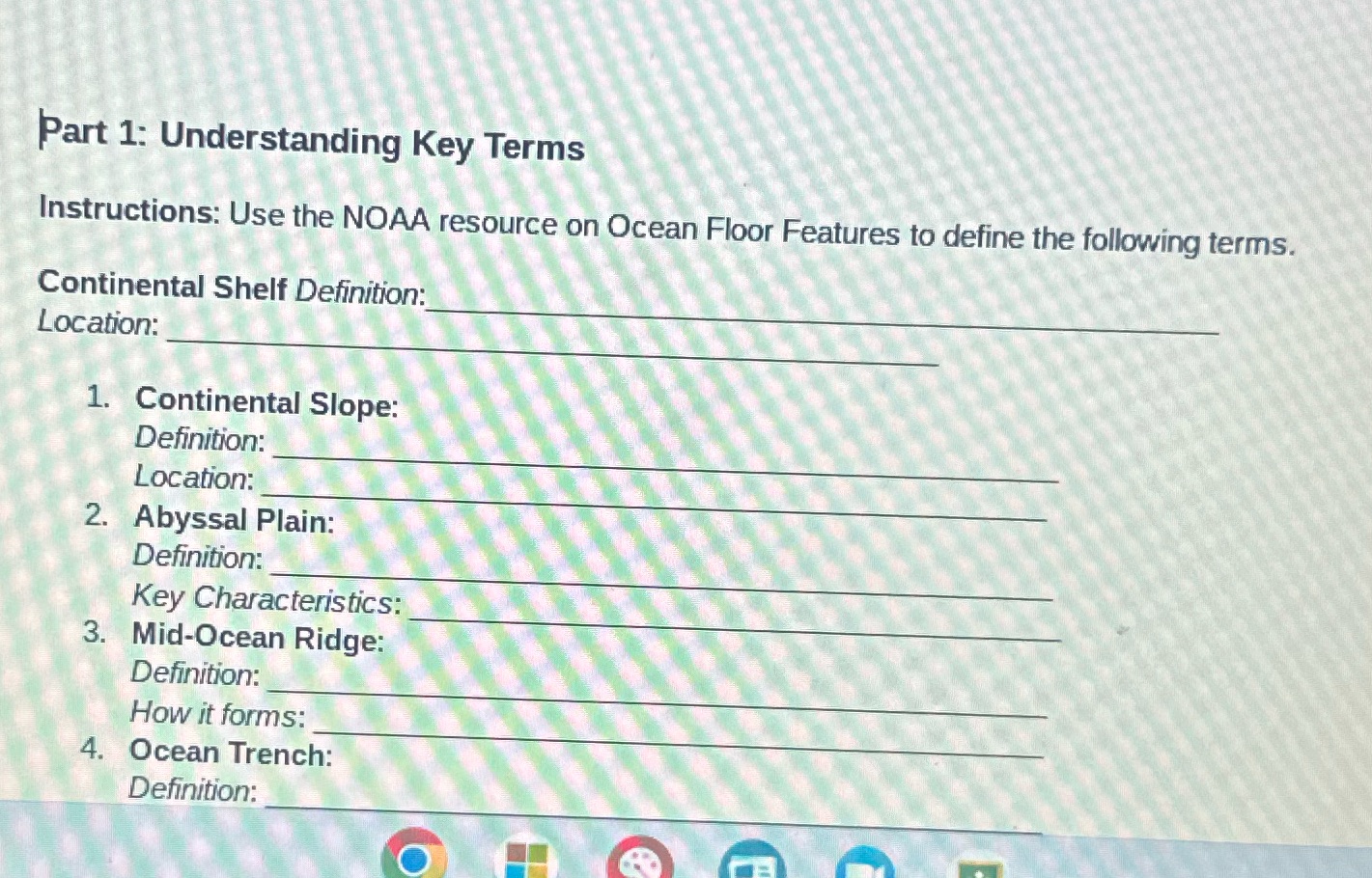 Part 1: Understanding Key Terms Instructions: Use
