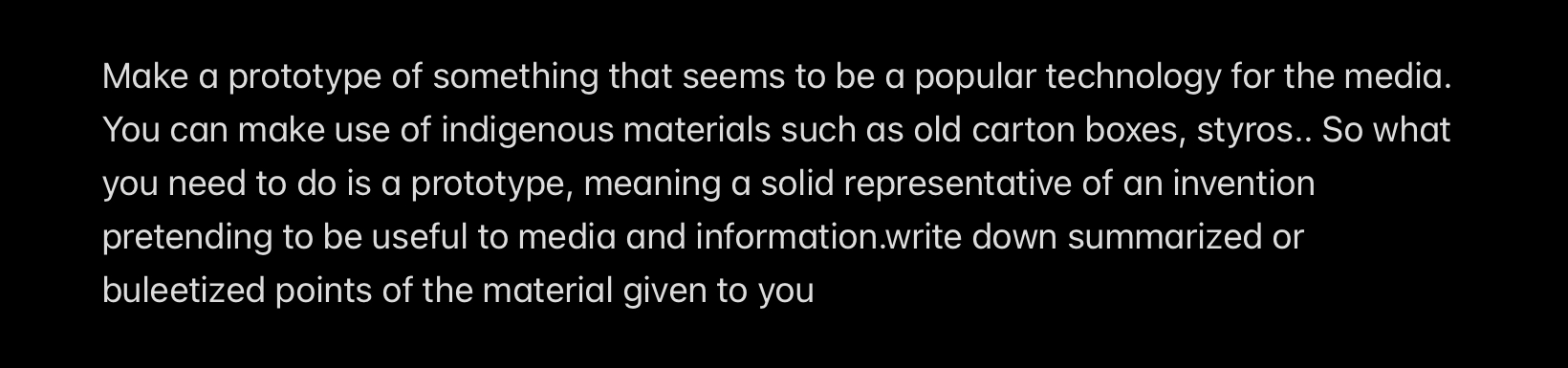 Read the directions and do the activity Don't use