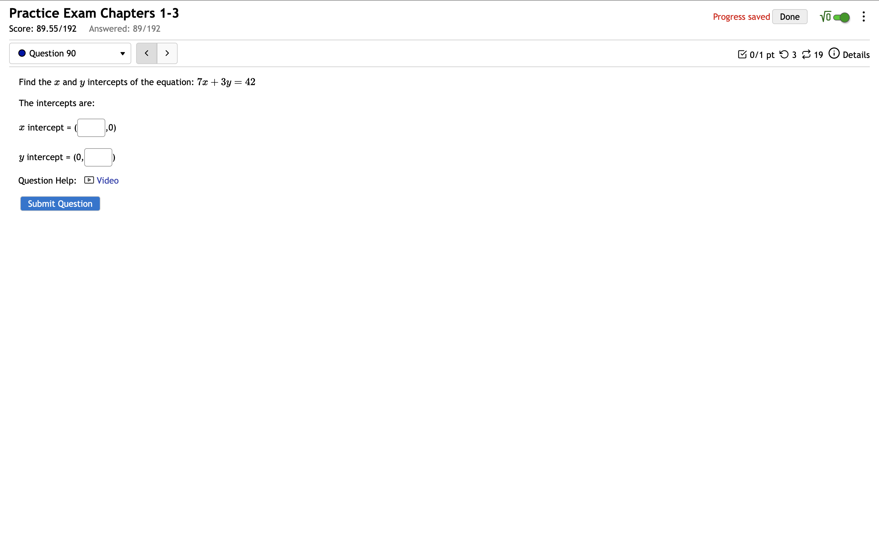 solve Practice Exam Chapters 1-3 Progress saved