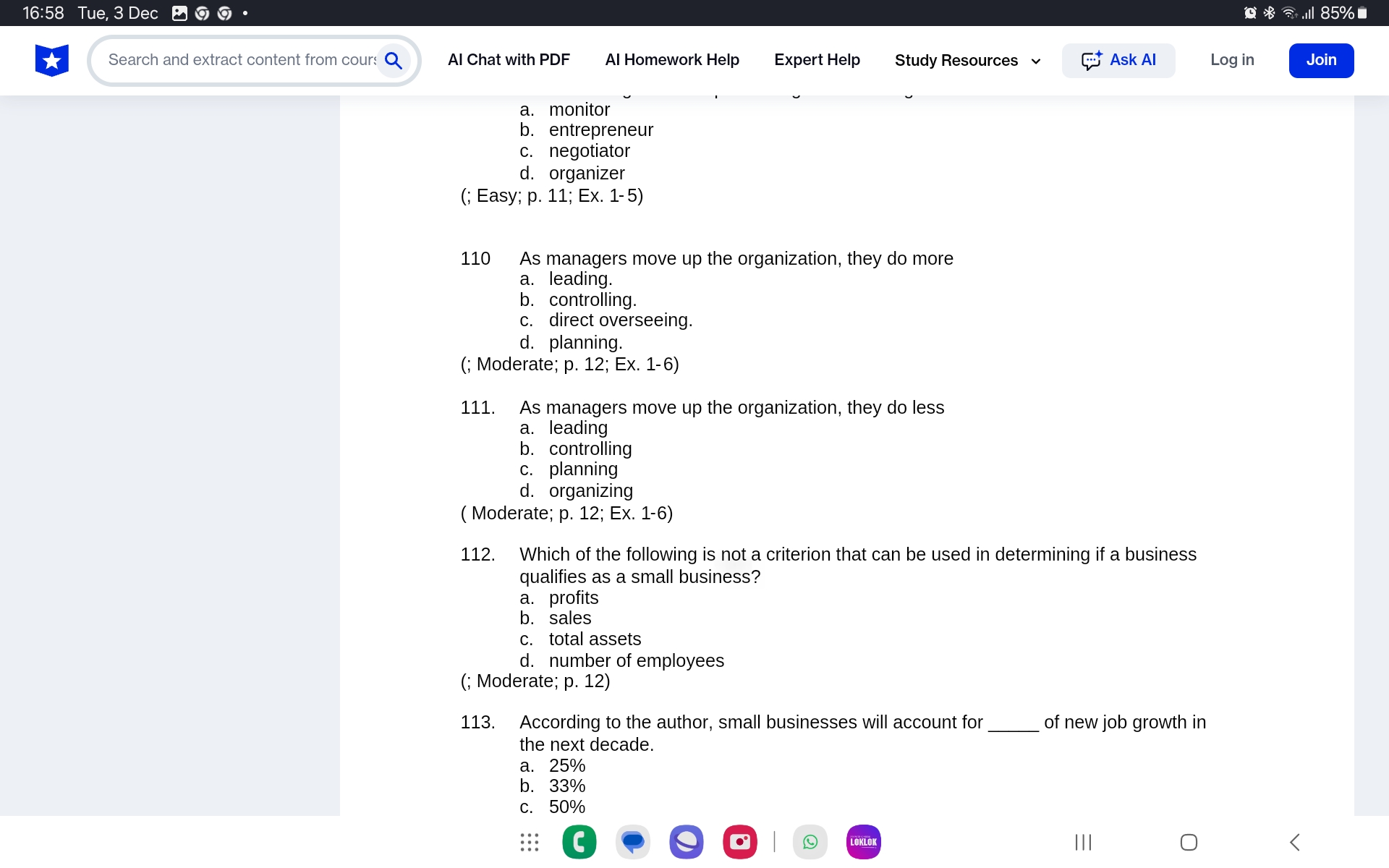 Answer 16:58 Tue,3Dec A @ - [ I o RS i) | u