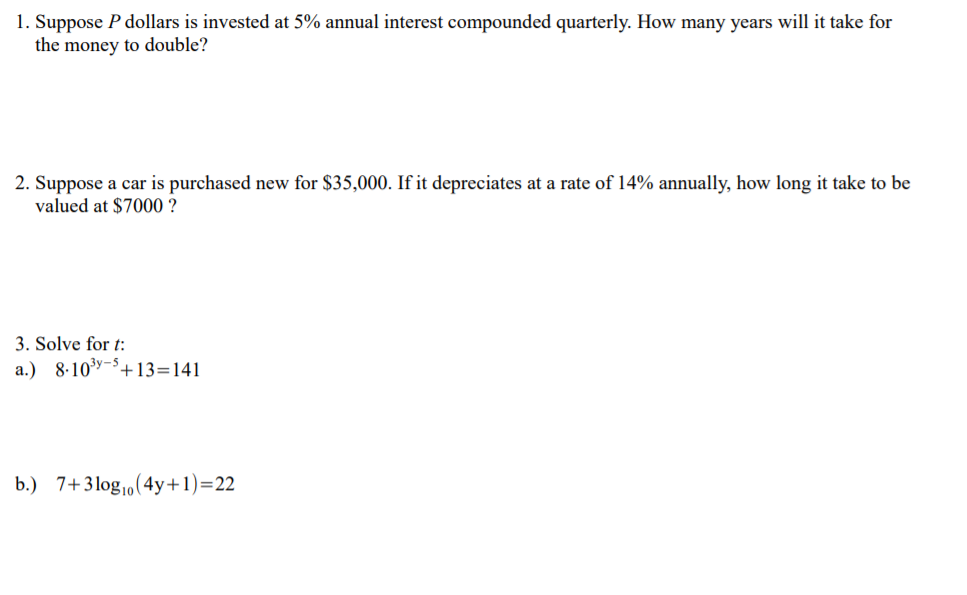 thanks for help 1. Suppose P dollars is invested