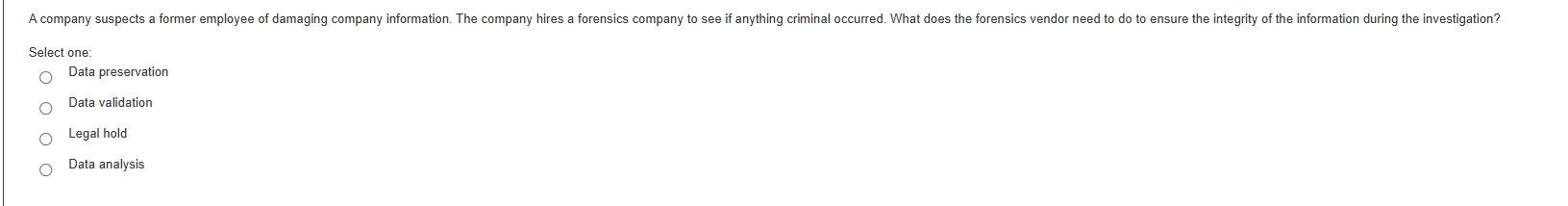 q A company suspects a former employee of