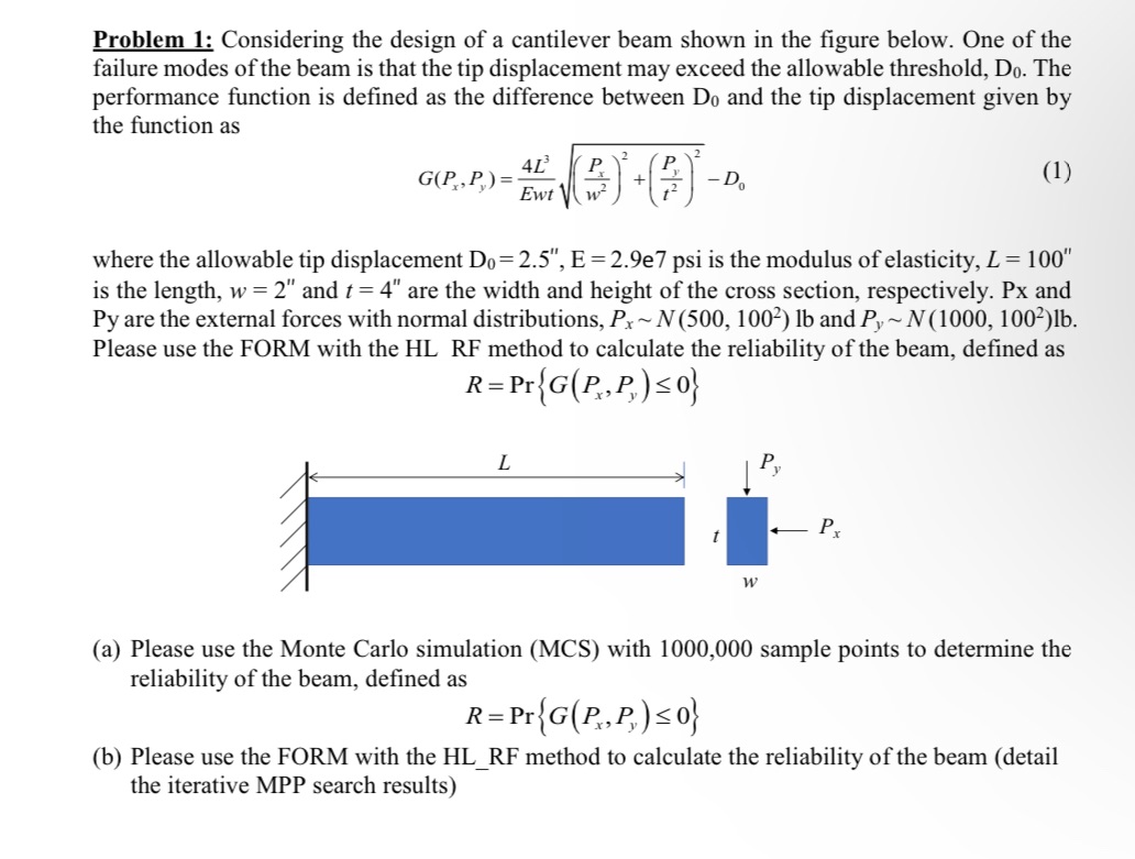 Problem 1: Considering the design of a cantilever