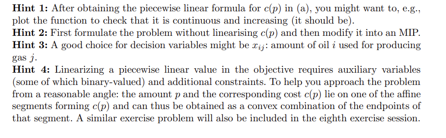Problem 4.4: MIP with piecewise linear functions