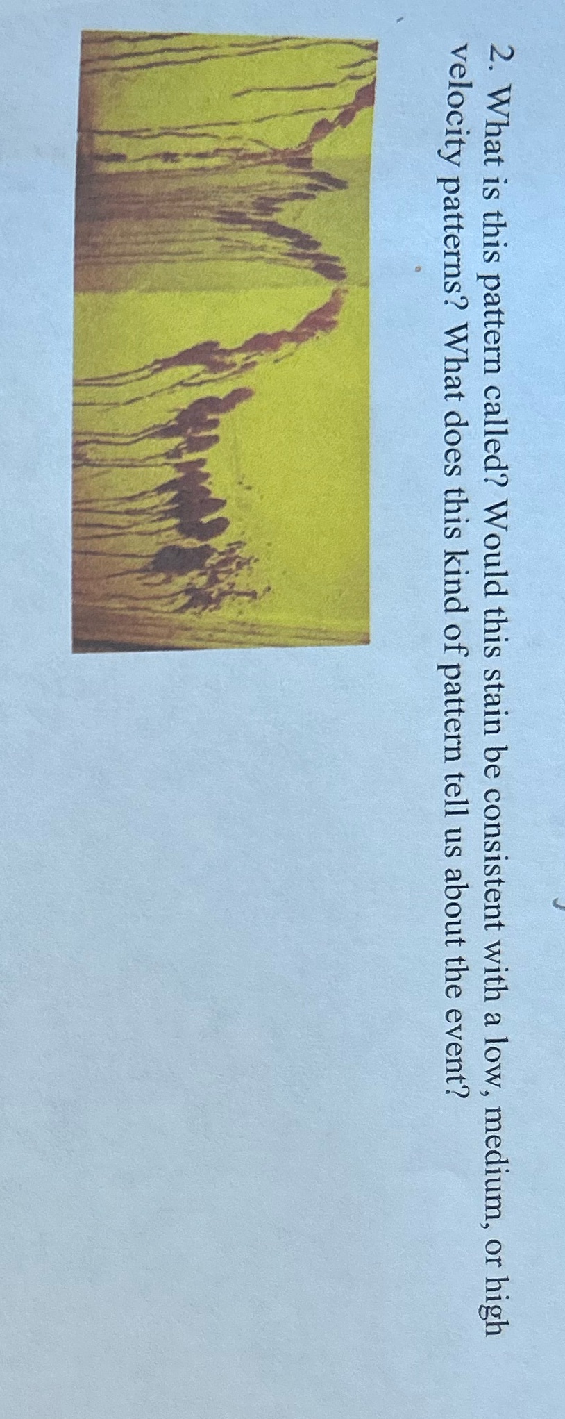 2. What is this pattern called? Would this stain