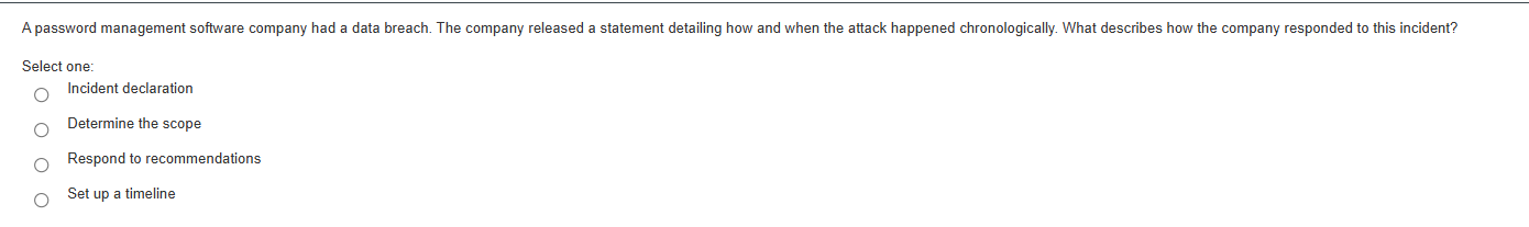 q A password management software company had a