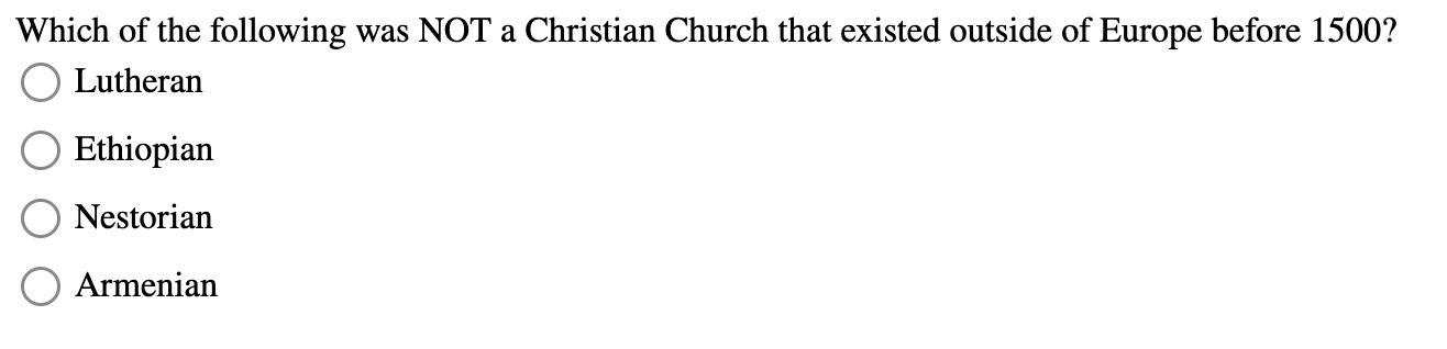 ? Which of the following was NOT a Christian