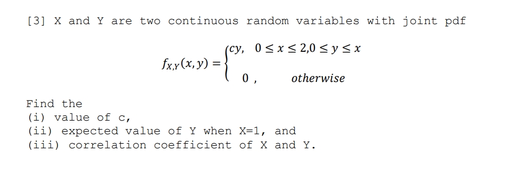 [3] X and Y are two continuous random variables