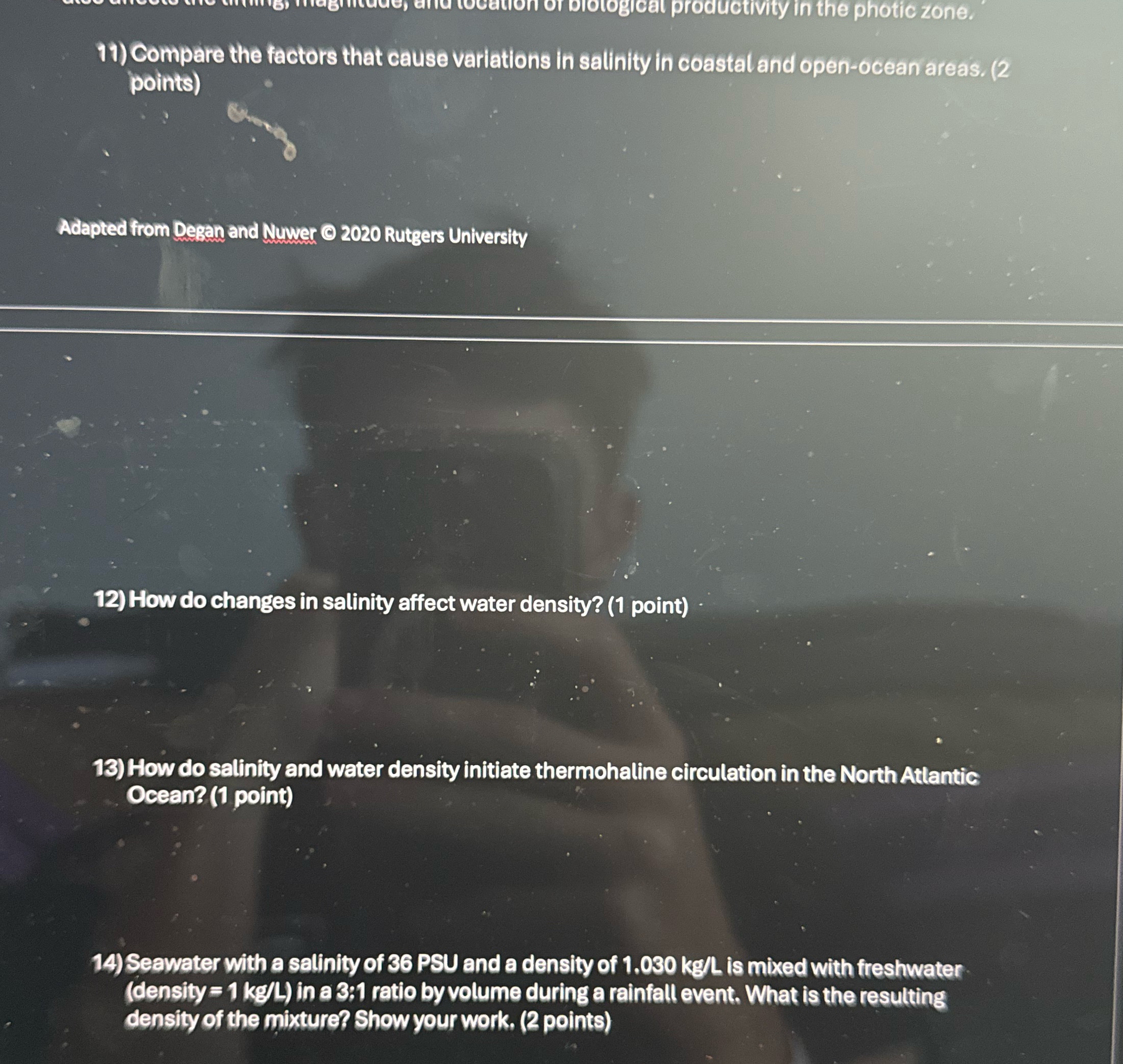 biological productivity in the photic zone. 11)