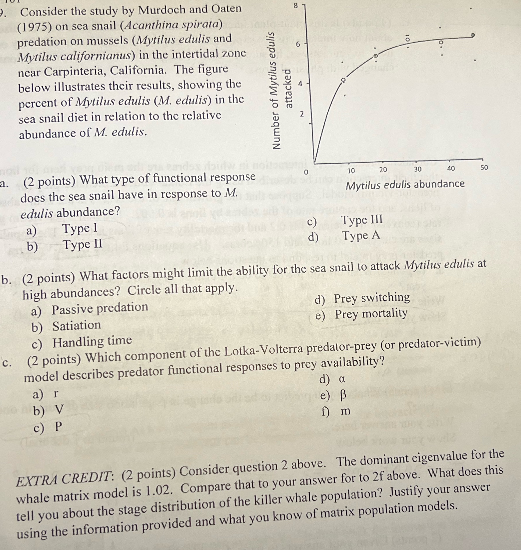 Please answer all parts and the extra credit one