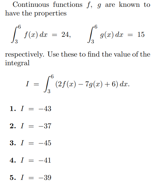 determine Continuous functions f, g are known to