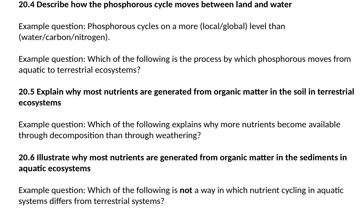 Please answer all 20.4 Describe how the