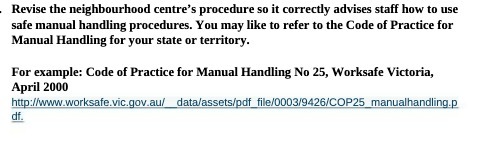 Revise the neighbourhood centre's procedure