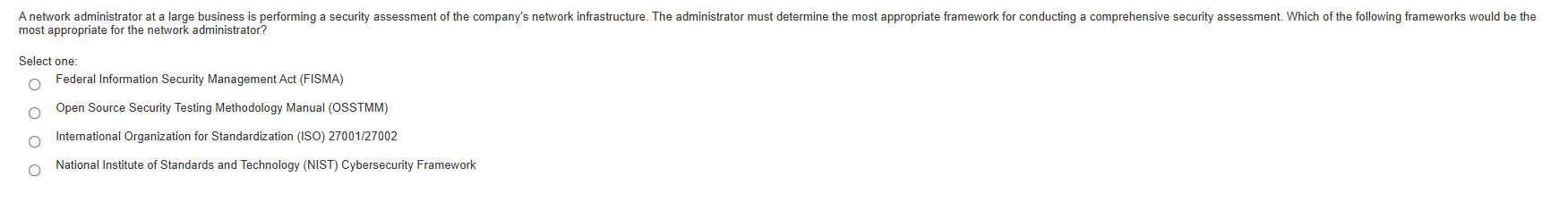 1 A network administrator at a large business is