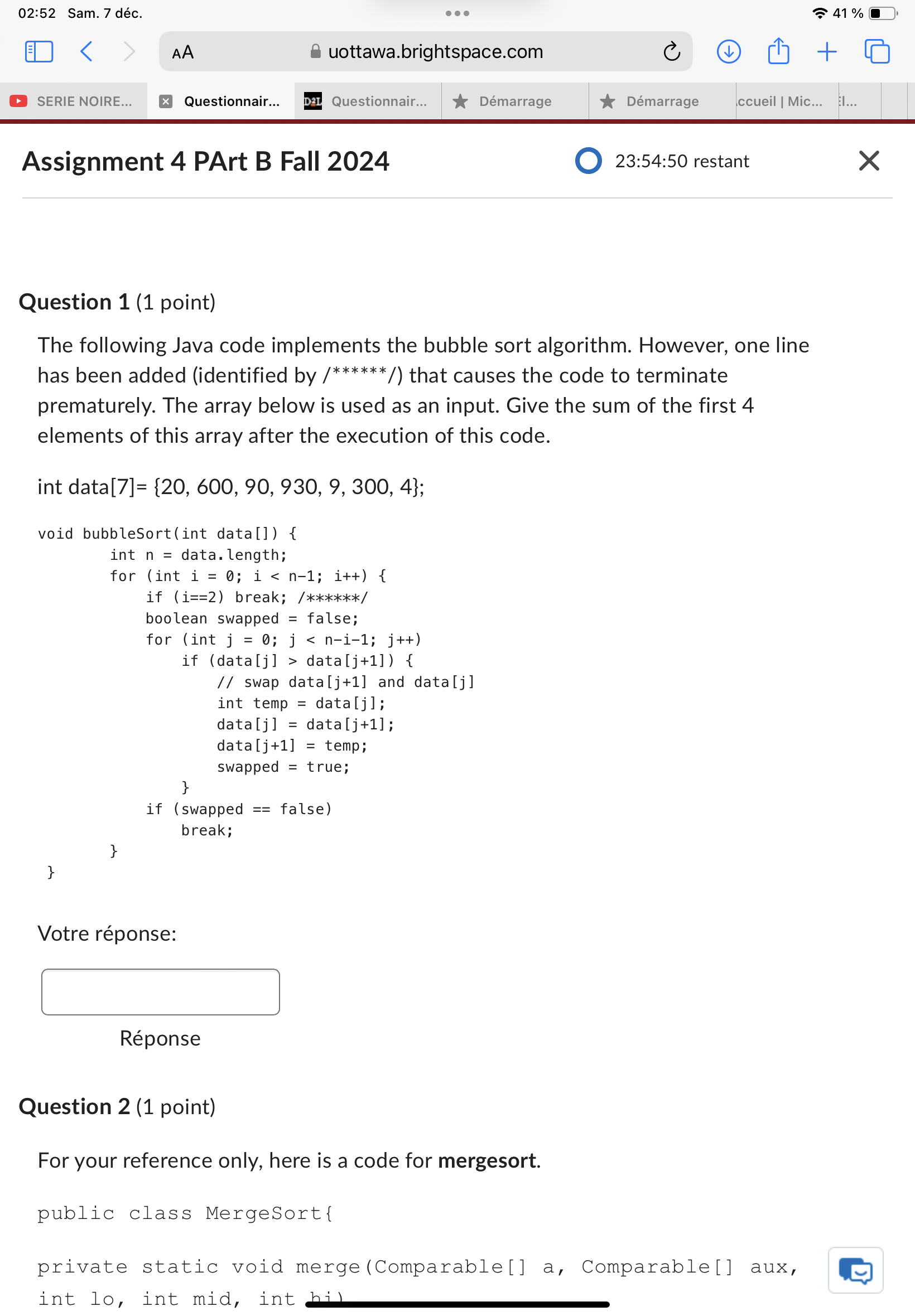 Resoudre 02:52 Sam. 7 dec. . . . 41% O "> AA