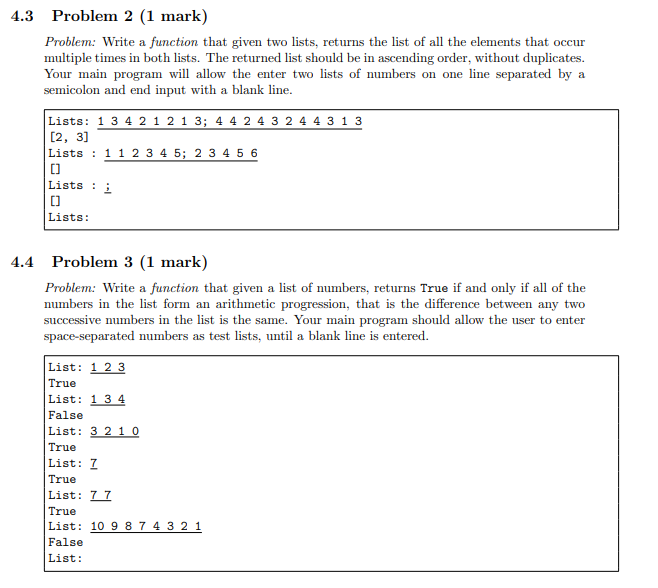 need help with these questions thx 4.2 Problem 1