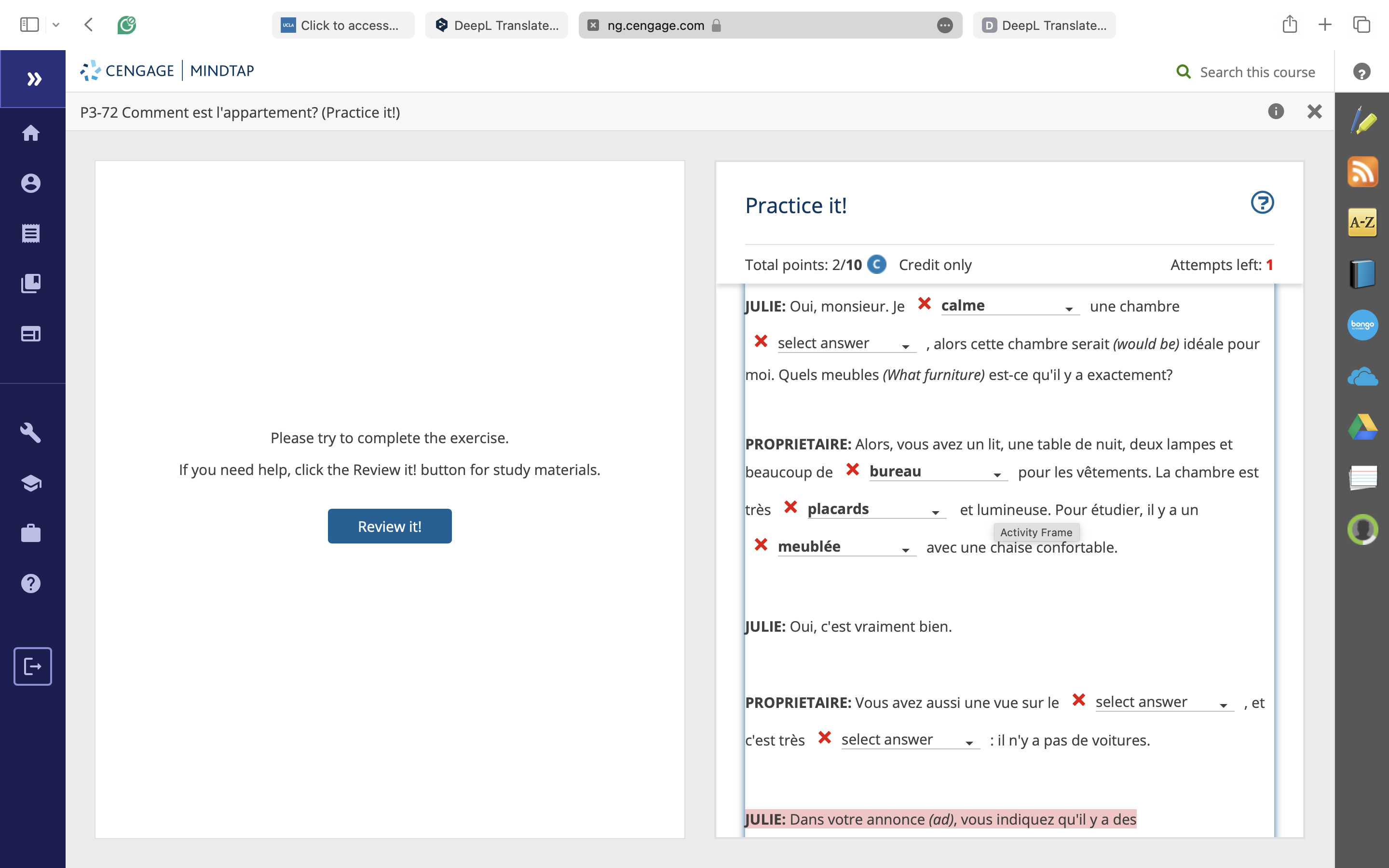 v ucu Click to access... DeepL Translate... x