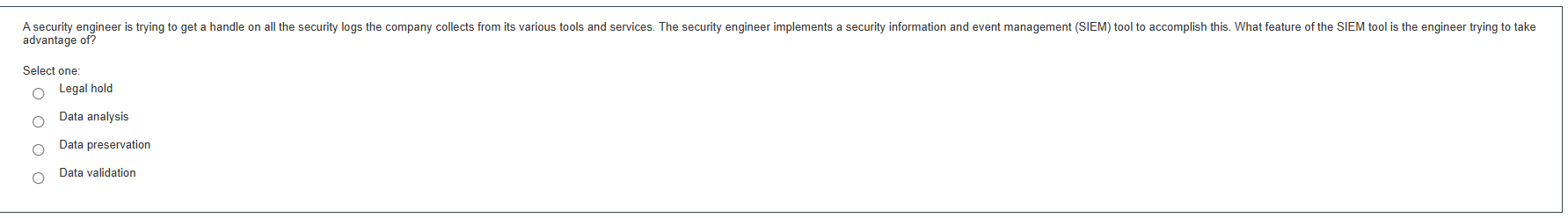q A security engineer is trying to get a handle
