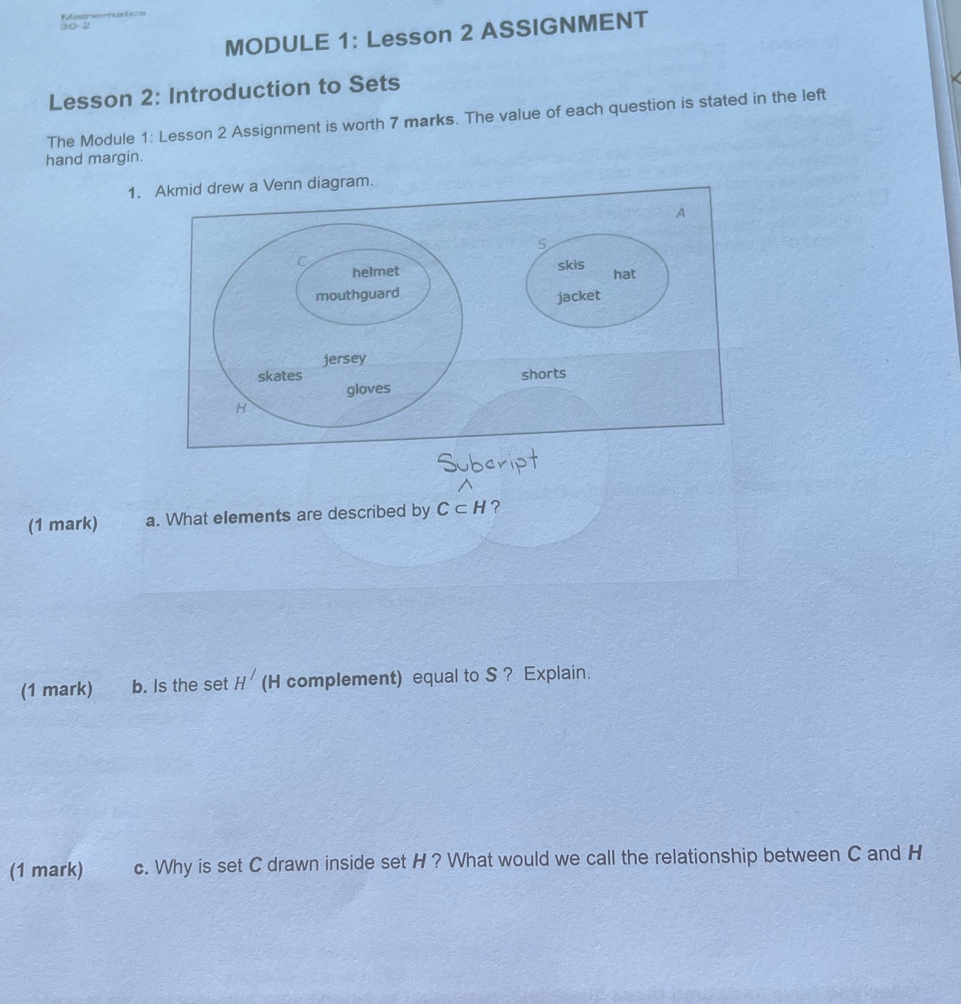 MODULE 1: Lesson 2 ASSIGNMENT Lesson 2: