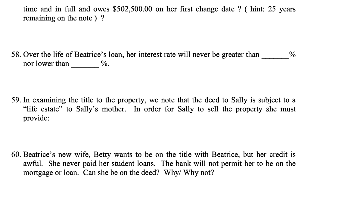 Questions 51-60 are based on the following: