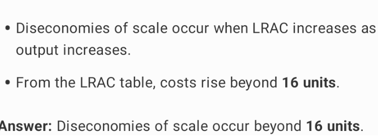 write exactly the content . Diseconomies of scale