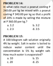 get solutions PROBLEM 14: In what ratio must a