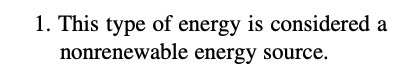 1. This type of energy is considered a