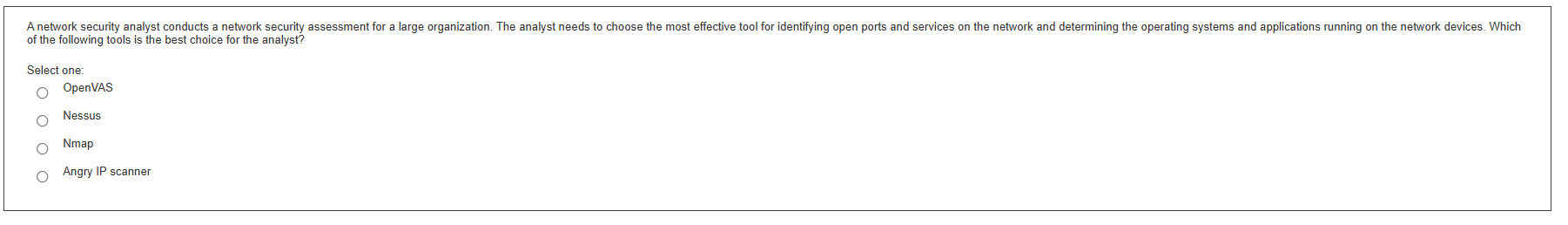 sde A network security analyst conducts a network