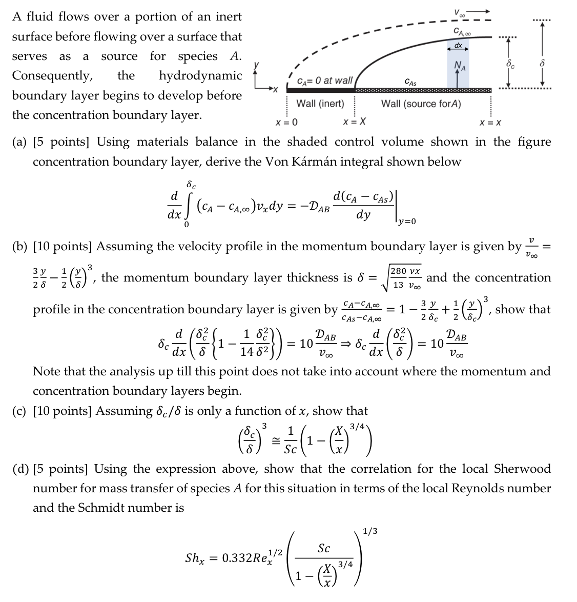 A fluid flows over a portion of an inert surface