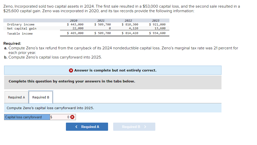 the tax basis of required A is 110000 in case you
