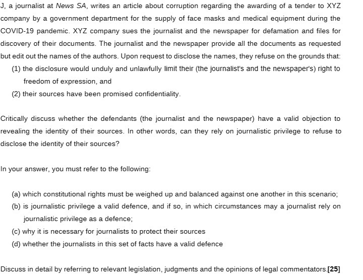 J, a journalist at News SA, writes an article