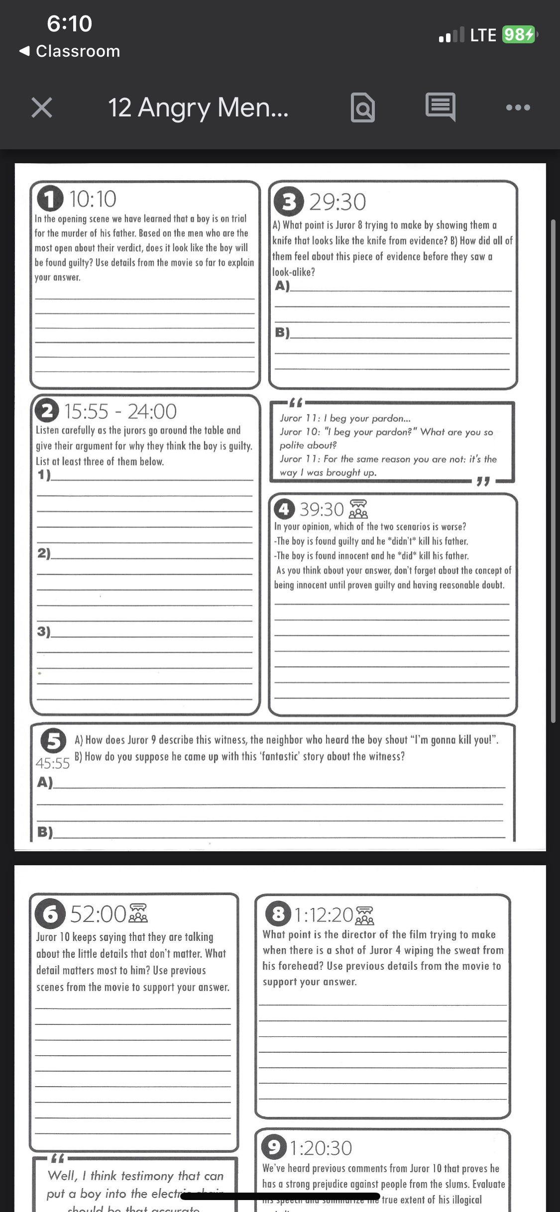 12 angry men document questions please answer