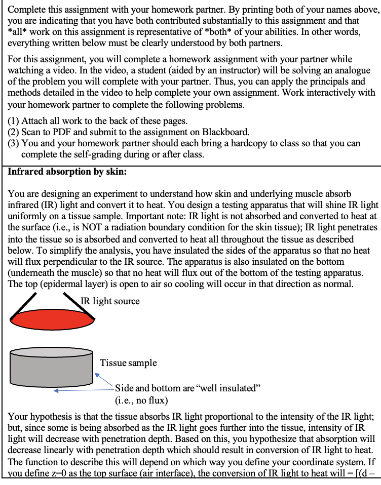 Complete this assignment with your homework