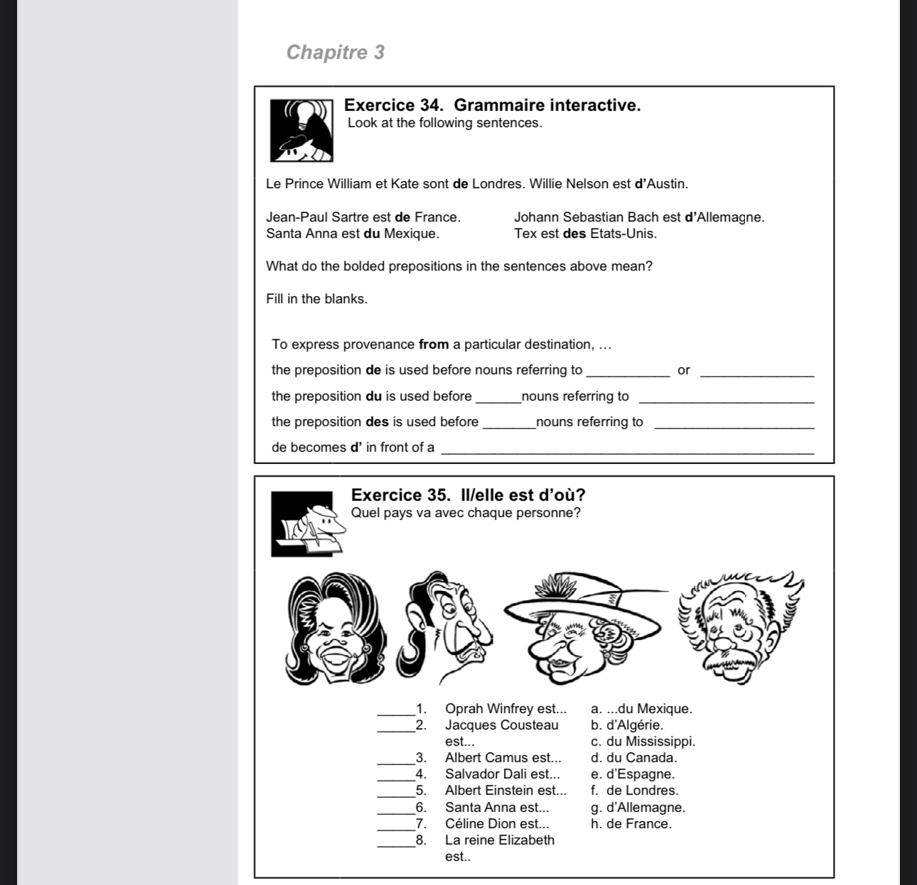 Chapitre 3 Exercice 34. Grammaire interactive.