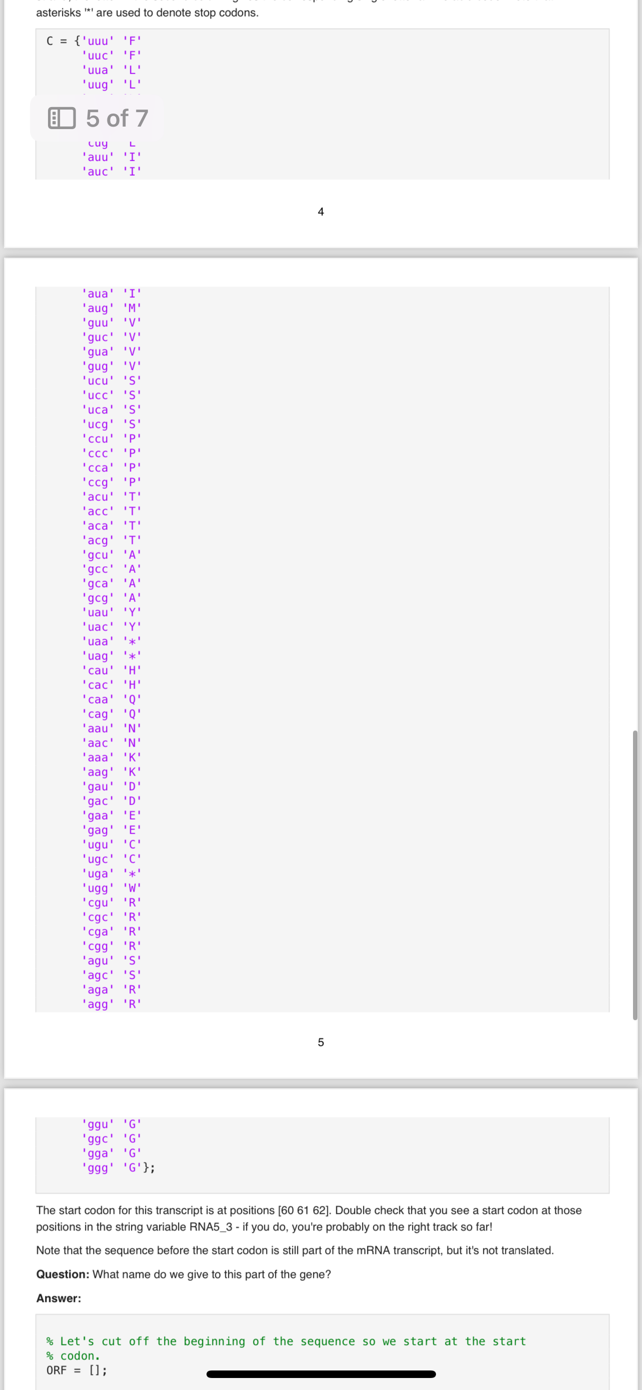 BME 201 HOMEWORK 5 - How to fix the code for DNA