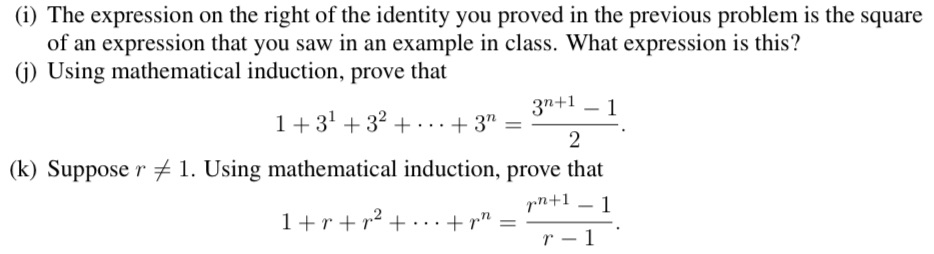 Answer the following questions: i,j and k. (1)